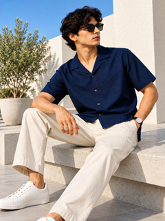 Neon Navy Cuban Collar