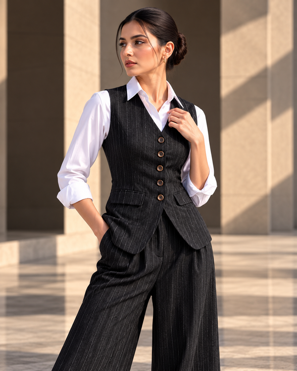 MARLOWE — Khaddi Waistcoat & Trouser Set