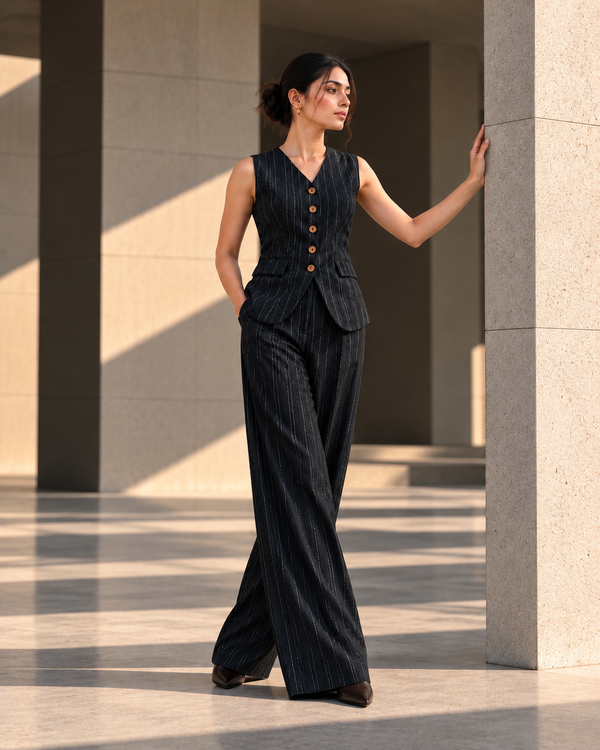MARLOWE — Khaddi Waistcoat & Trouser Set