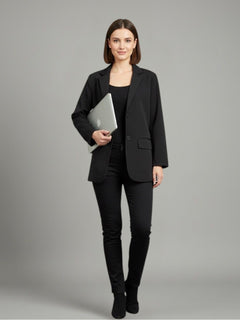 Essential Black Oversized Blazer - Emeralds 