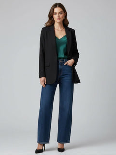 Essential Black Oversized Blazer - Emeralds 