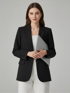 Essential Black Oversized Blazer - Emeralds 