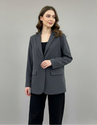 Essential Grey Oversized Blazer - Emeralds 