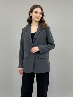 Essential Grey Oversized Blazer - Emeralds 