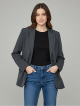 Essential Grey Oversized Blazer - Emeralds 