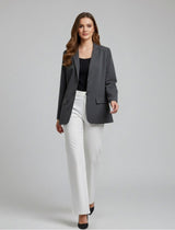 Essential Grey Oversized Blazer - Emeralds 