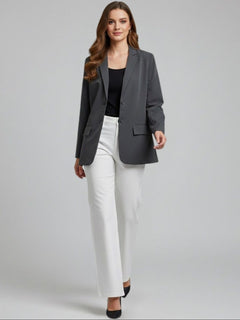 Essential Grey Oversized Blazer - Emeralds 