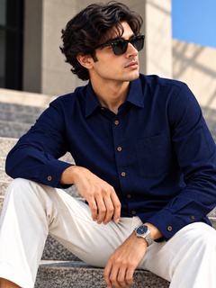 Neon Navy Causal Shirt
