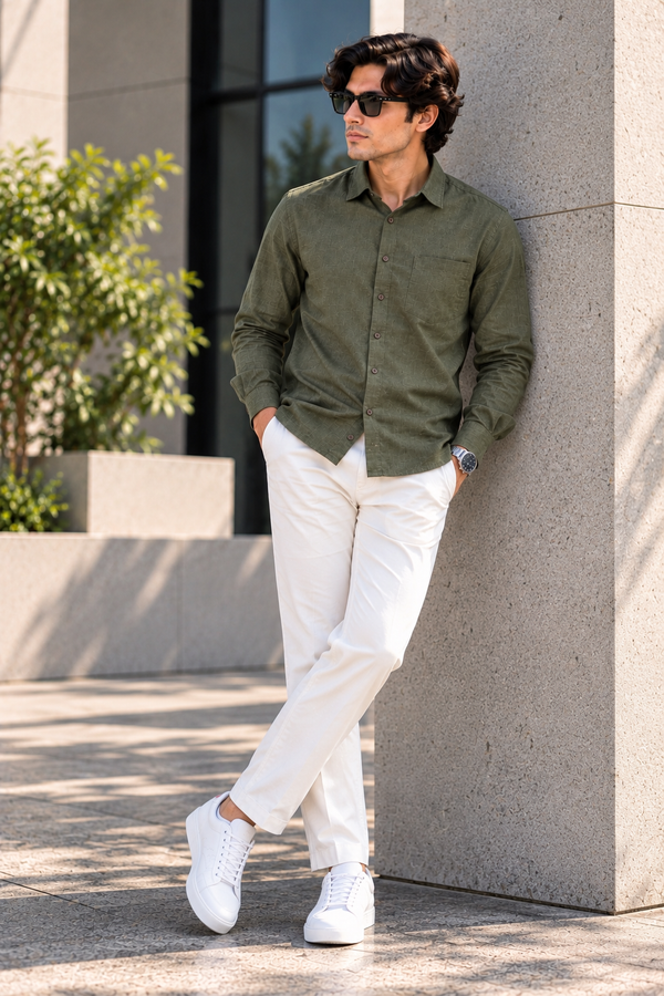 Olivine Causal Shirt