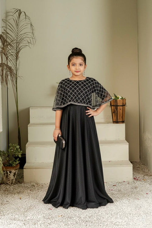 Midnight Princess Cape Gown