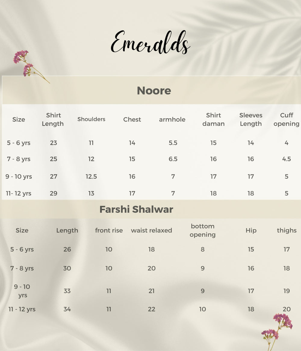Noore Size Guide
