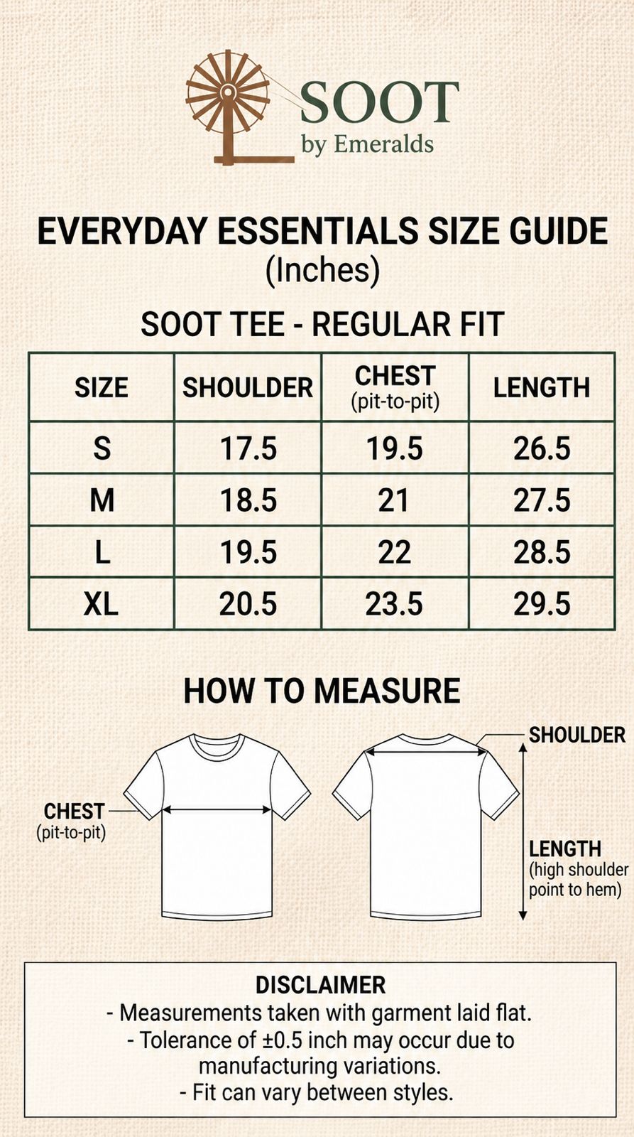Women Red Essential Tee Size Guide