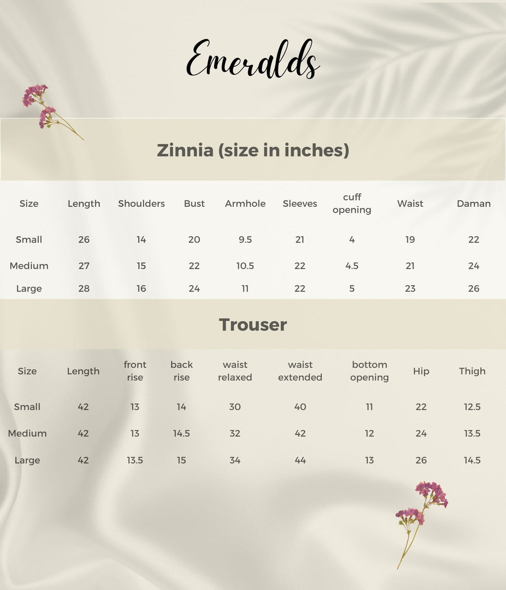 Zinnia Size Guide