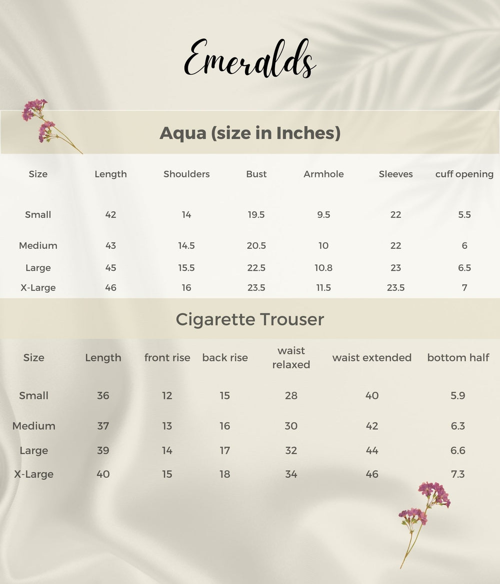 Aqua Size Guide